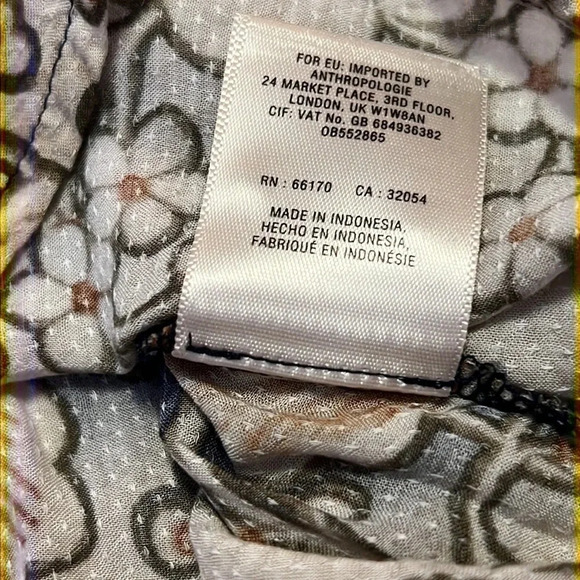 MAEVE Anthropologie Orli Bibbed Neutral Floral Print Button Down Boho Blouse - Picture 9 of 12